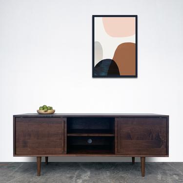 Kasse Media Console - 60&quot; - Solid Maple - Nordic Walnut Finish - IN STOCK!!! 