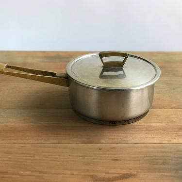 Stainless and Brass Saucepot 