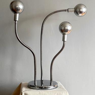 Vintage Chrome Metal 3 Arm “Hydra” Style table Lamp