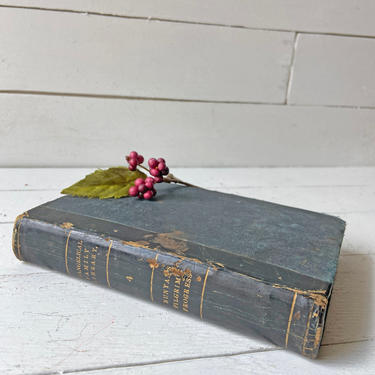 Vintage 1840 Evangelical Family Library Bunyans Pilgrim Progress Black Book, Volume 4 | Religious Book, Religious Decor, Rustic Book, Gift 