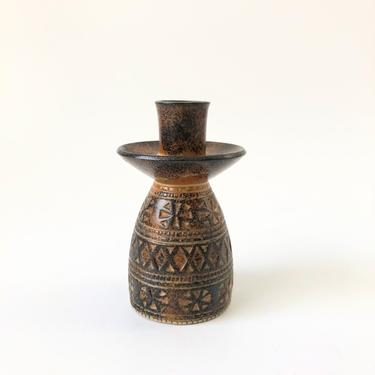 Mid Century Pottery Candle Holder 