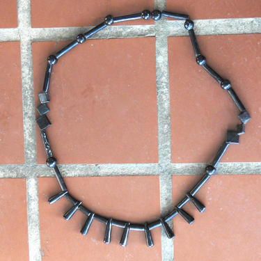 Carved Ebony African Necklace 