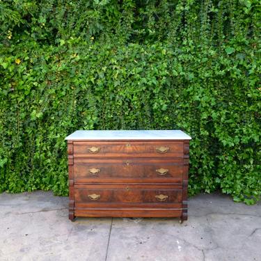 Antique Marble Top Chest Of Drawers