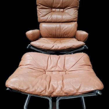 Leather Ingmar Relling Lounge Chair & Ottoman 