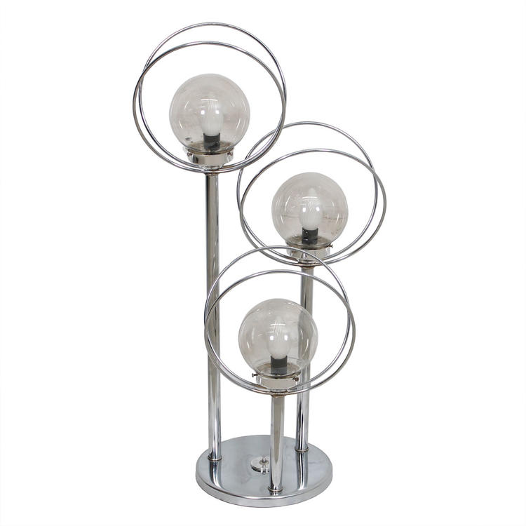 Large Chrome Space Age Orbs & Rings 3 Tier Table Lamp