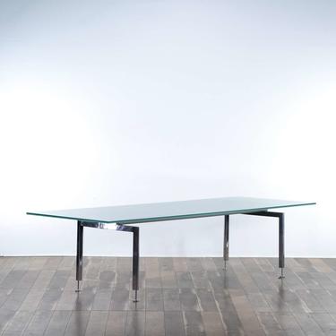 Modernist Fogged Glass Dining Table W Chrome Base