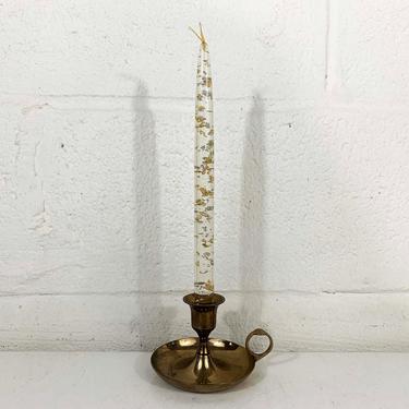 Vintage Brass Candle Holder Candlestick Retro Decor Mid-Century Hollywood Regency Candleholder Christmas Boho Bohemian 