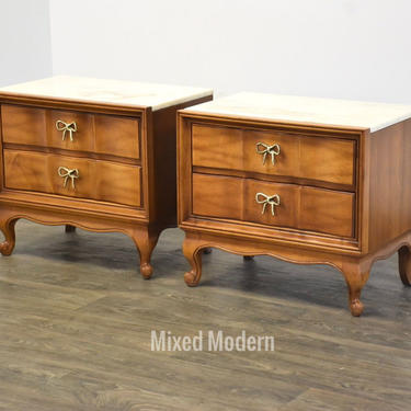 American of Martinsville French Provincial Nightstands-a Pair 