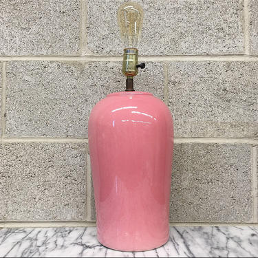 Vintage Table Lamp Retro 1980s Contemporary Style + Bubblegum Pink + Ceramic + Table Lamp + Mood Lighting + Home and Table Decor 