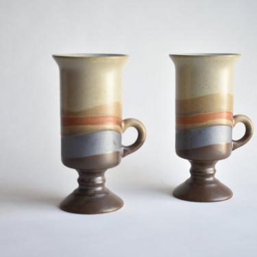 Otagiri Irish Coffee Mugs | Pair of Hot Chocolate Mugs | Set 2 Hot Toddy Glasses | Hygge Gift Matte Pottery Danish Look | Handmade Pottery 