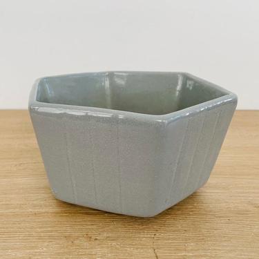 Vintage Grey Hexagon Ceramic Planter Bowl 