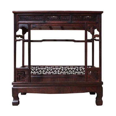 Chinese Rosewood Furniture Canopy Bed Miniature Display ws881E 