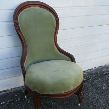 Victorian Solid Mahogany Living Bed Room Den Side Lady Chair 1586