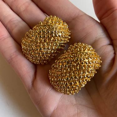 80s Chunky Gold Clip On Earrings