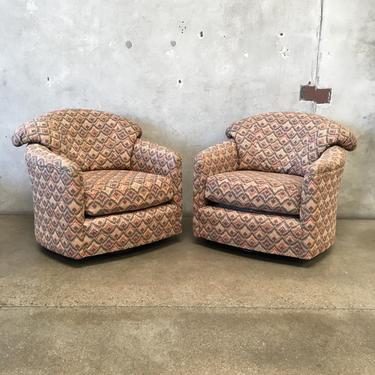 Pair of Vintage Swivel Rocking Chairs