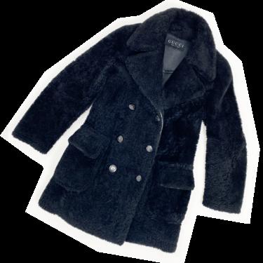 Gucci F/W 1995 black shearling coat