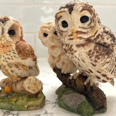 One Pair Vintage Russell Willis 1998 / 1997 Nesting Owl Extremely Cute  Collectibles, Antique Realistic Owls Figurines by Russell Willis by LeChalet