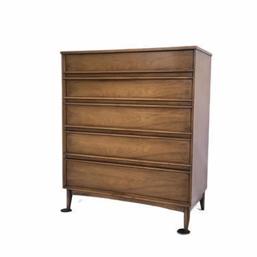 Free and Insured Shipping within US - Vintage Mid Century Tallboy Dresser Cabinet Storage Drawers 