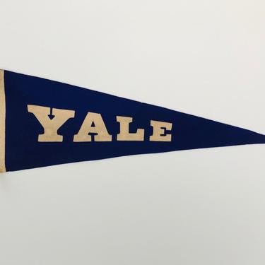 Vintage Yale University Wool Pennant Sewn Letter circa 1920s 