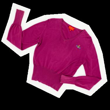 Vivienne Westwood S/S 1999 fuchsia v-neck sweater