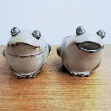 Vintage UCTCI Frog | Creamer and Covered Sugar Set(s) | Covered Sugar Trinket Box | Japan 