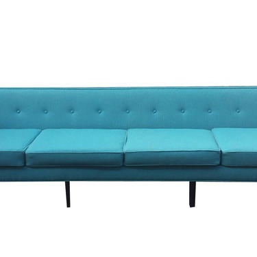 Mid-Century Modern Turquoise Sofa