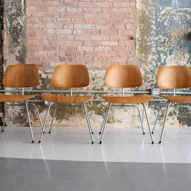 Set of Four vintage DCM chairs by Eames for Herman MIller