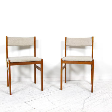 Vintage mcm teak danish dining / office chairs with upholstery | Free delivery in NYC and Hudson 