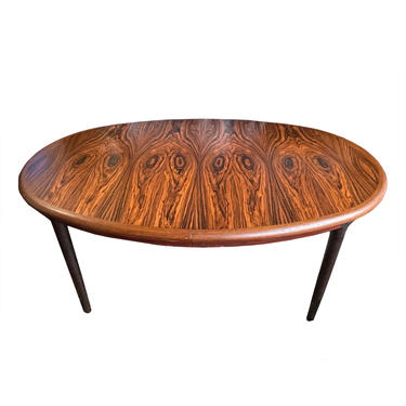 Oval Danish Modern Rosewood Expanding Dining Table + 2 Leaves