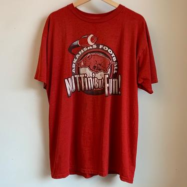 Arkansas Razorbacks Football Nuttin But Fun Red Shirt