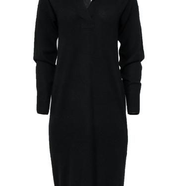 Everlane - Black Knit Collared Cashmere Maxi Sweater Dress Sz XS