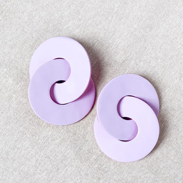WE RISE in lilac + grapefruit // Spring Collection // Polymer Clay // Large Statement Earrings // Linked Earrings // Modern Minimalist 