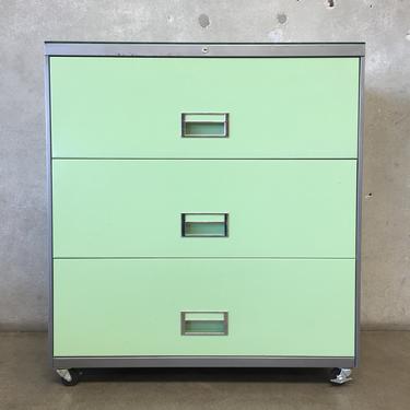 Vintage Turquoise Metal File Cabinet by Steelcase