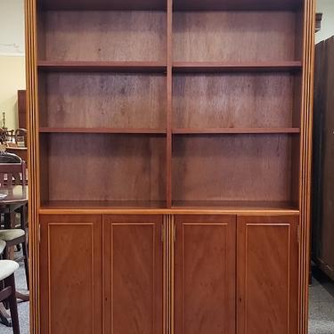 Item #S45 Vintage Yew Wood Bookcase Cabinet c.1970s