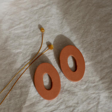 Polymer Clay Statement Earrings /Terracotta Studs / Minimal Earrings 