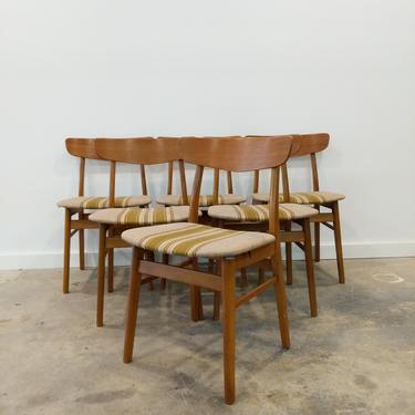 Set of 6 Vintage Danish Modern Dining Chairs by Farstrup 