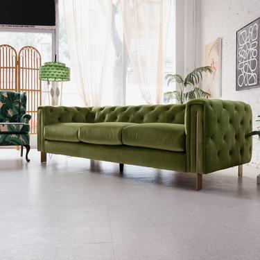 Apple Green Tufted Sofa