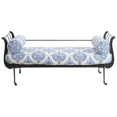 19th Century French Cast Iron Daybed with Linen by ErinLaneEstate