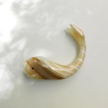 Hand Carved Onyx Whale Figurine