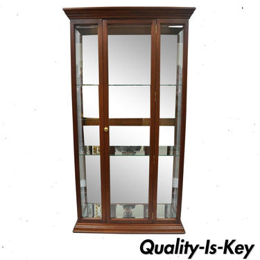 Mahogany Wood &amp; Mirror Glass Display Curio China Cabinet Etagere Shelf 74 x 40