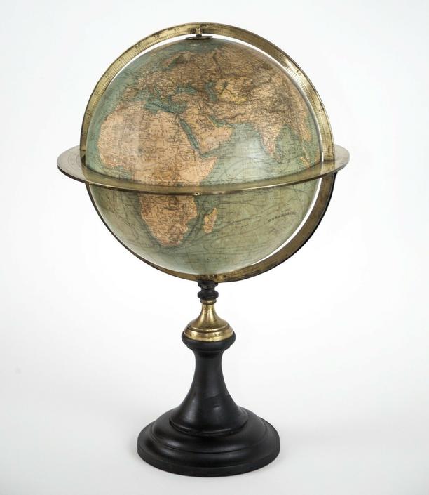 Antique 1870 French large terrestrial Globe Sphere Delamarche mappemonde