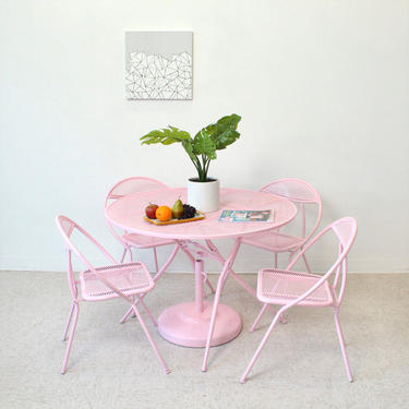 Pink Vintage Hoop Chairs and Table 