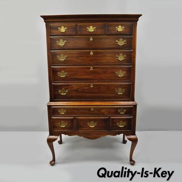 Statton Trutype Cherry Wood Queen Anne Style High Boy Tall Chest Oxford Antique