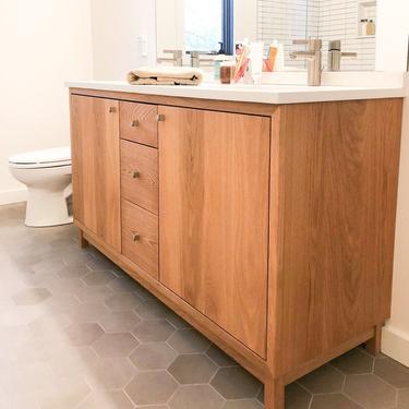 60&amp;quot; Solid Wood Double Sink Vanity / Modern Vanity Console 