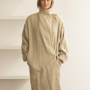 1980s Anne Marie Beretta Houndstooth Wool Coat 