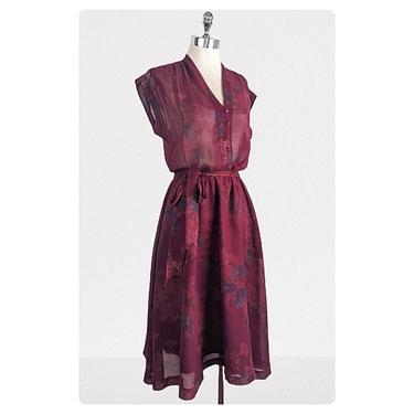 vintage 70's sheer midi dress (Size: M)