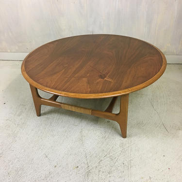 Lane Round Coffee Table with Rosewood Inlay 