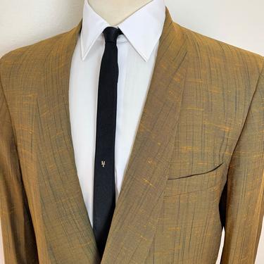 Vintage 1960s Atomic Fleck SHARKSKIN Blazer ~ 44 Long ~ sport coat / jacket ~ Rockabilly / Mod ~ Tuxedo ~ Shawl Collar ~ After Six 