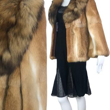 1960s Fox and Rabbit Fur Coat / Small-Medium 