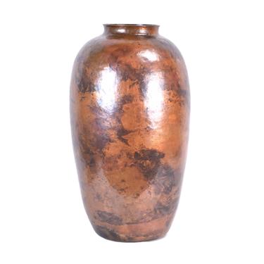 Signed Vintage 2002 Bricio Pureco Hand Hammered Copper Urn Floor Vase 